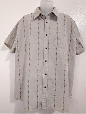 Katin Preppy Academia Surf Coastal Beach Neutral Casual  Embroidered Shirt XXL